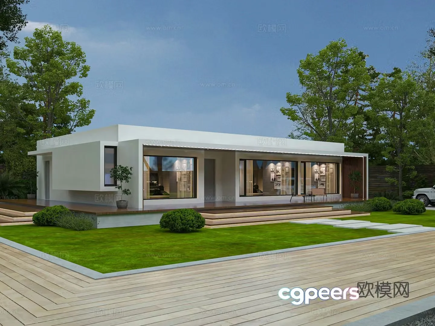 Modern single-family villa 3d model
