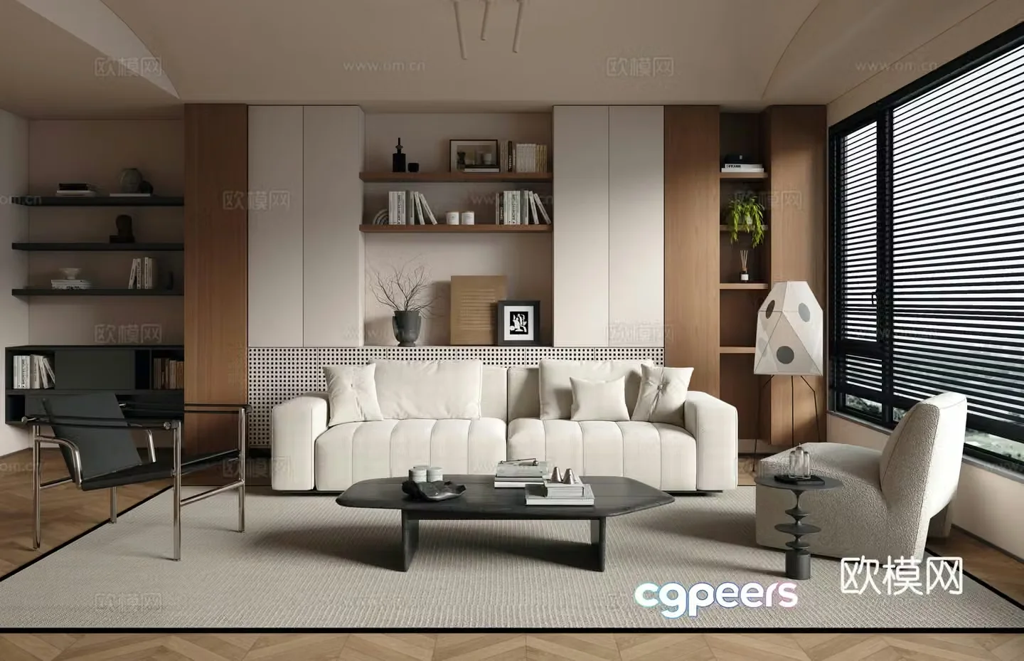 Modern log home living room horizontal hall modern medieval home living room 3d model