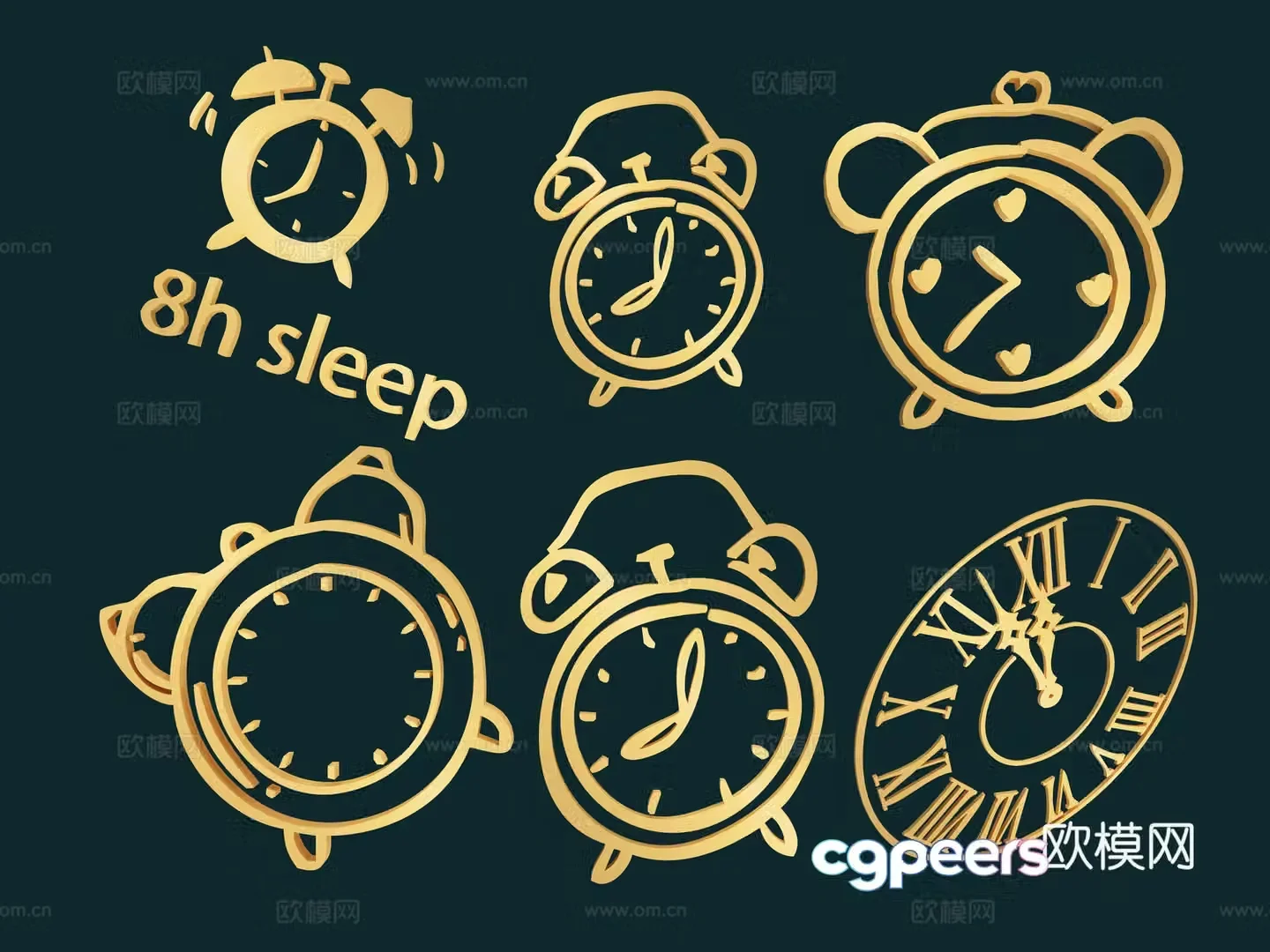 Clock watch stopwatch timer icon alarm clock hourglass time clock clock 3d model