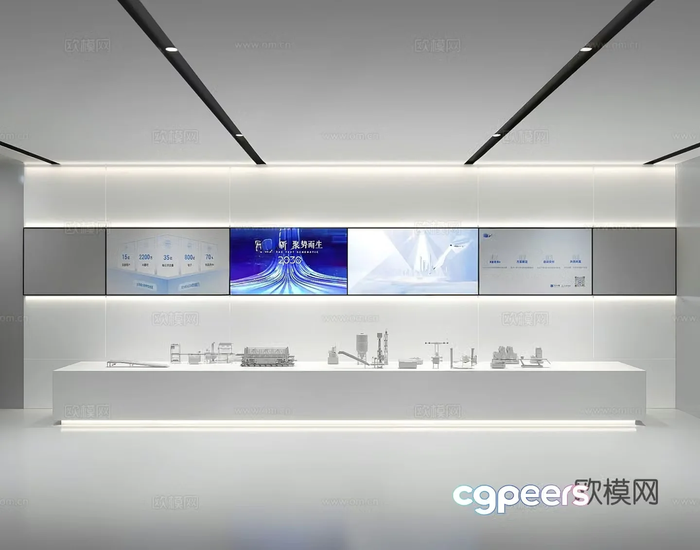 Modern science and technology exhibition hall Science and technology exhibition hall Science and technology cultural wall Exhibition hall cultural wall Urban planning exhibition hall 3D model