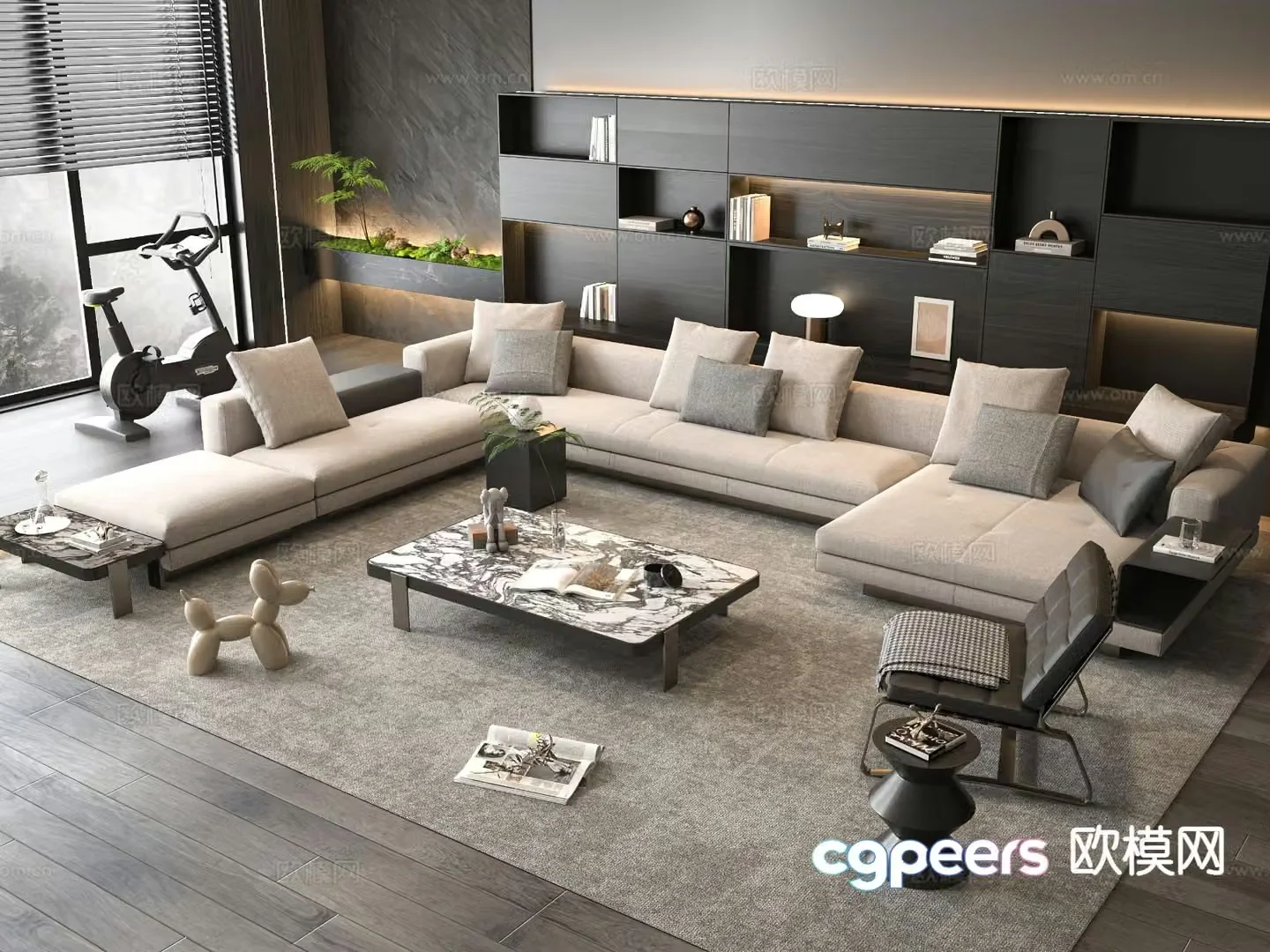 Italian sectional sofa 3d model