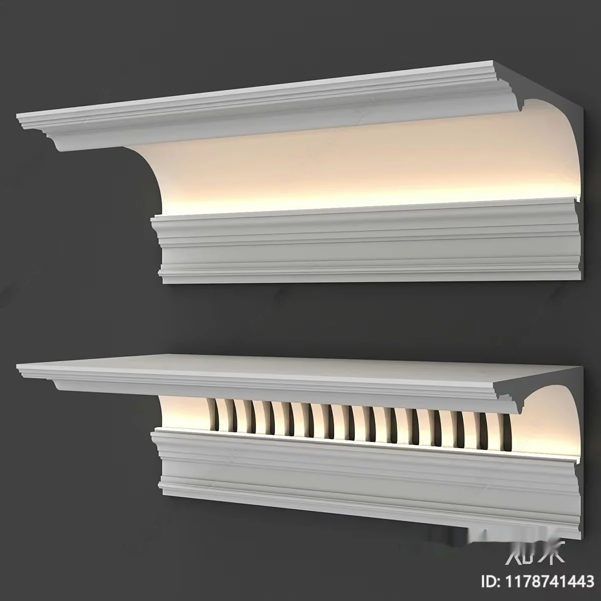 Modern White Decorative Wall Shelf 3D Model – 7654 – CORONA Render