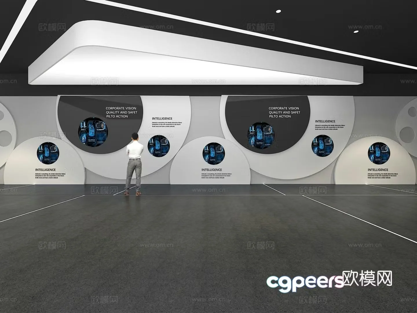 Cultural wall Corporate culture wall Display wall Theme wall Exhibition hall Campus culture Corridor 3D model