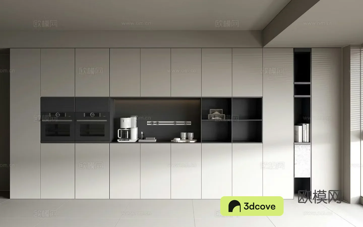 Solid wood sideboard combination Decorative cabinet combination Oven coffee maker water cup book