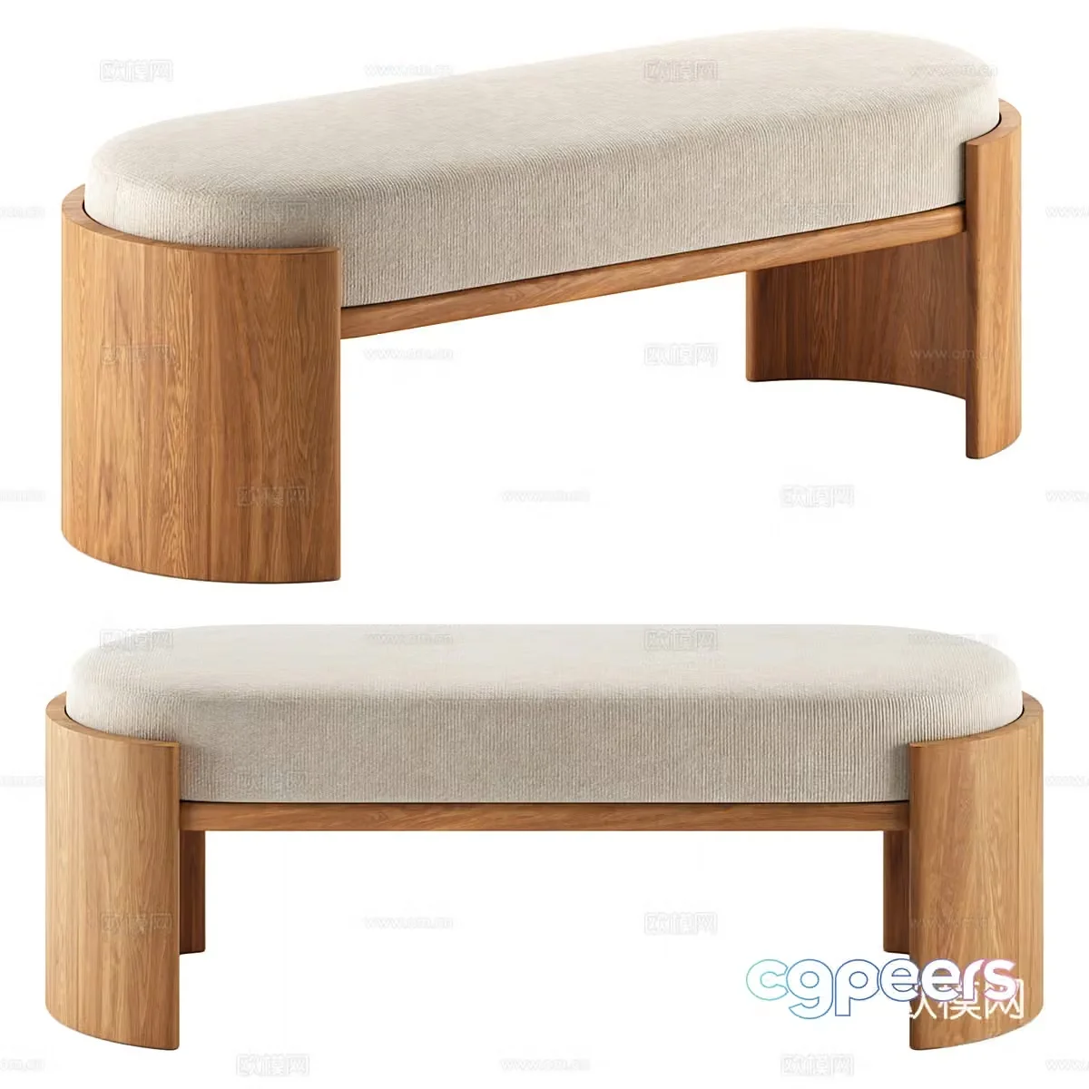 New Chinese Parla HUG bench 3D model