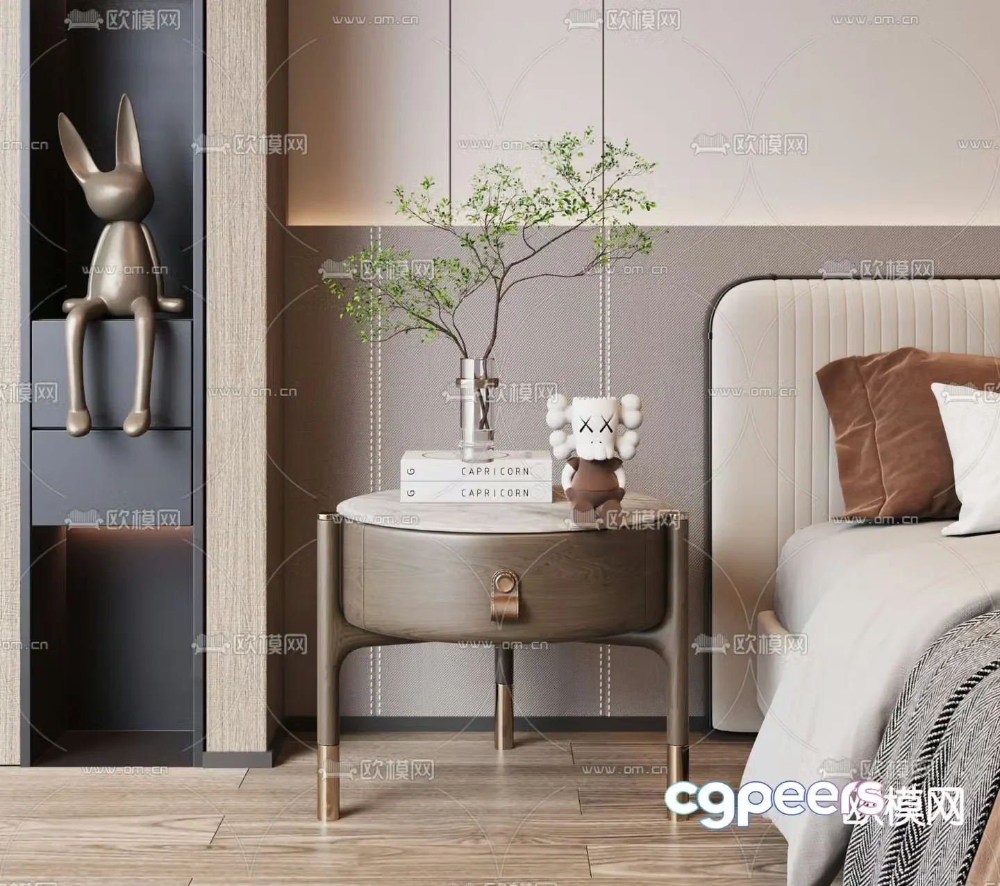 Modern bedside table 3d model