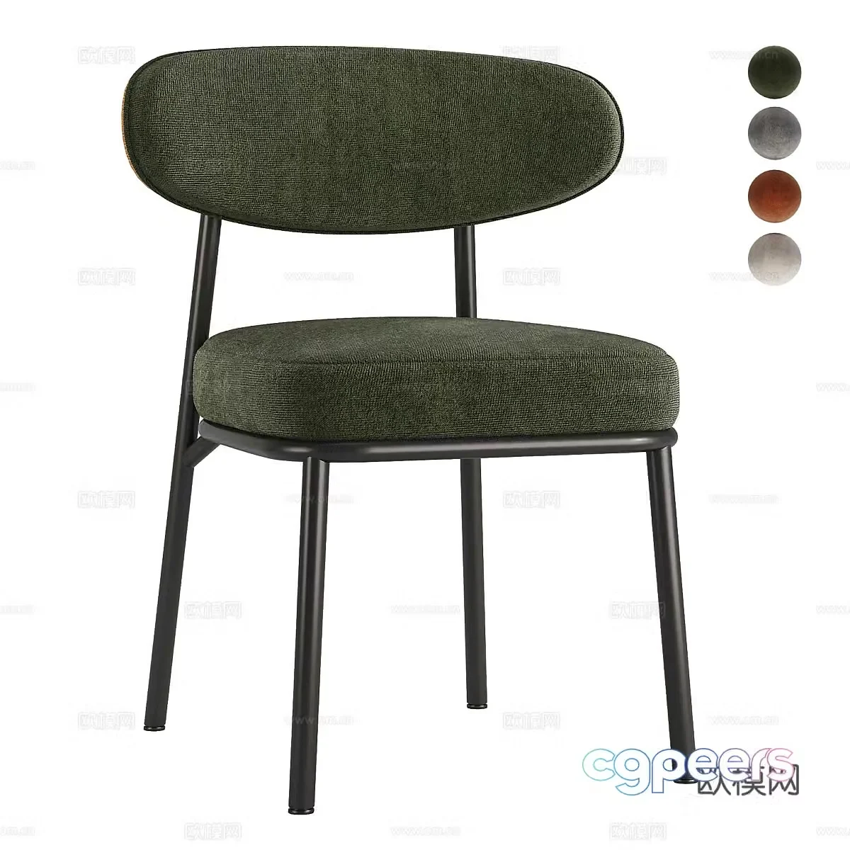 Modern fabric dining chair 3d model