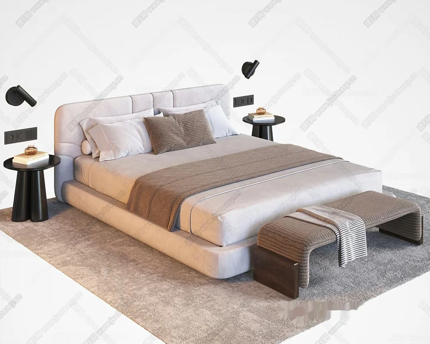 Cozy Modern Bedroom 3D Model – 17662 – VRAY Render