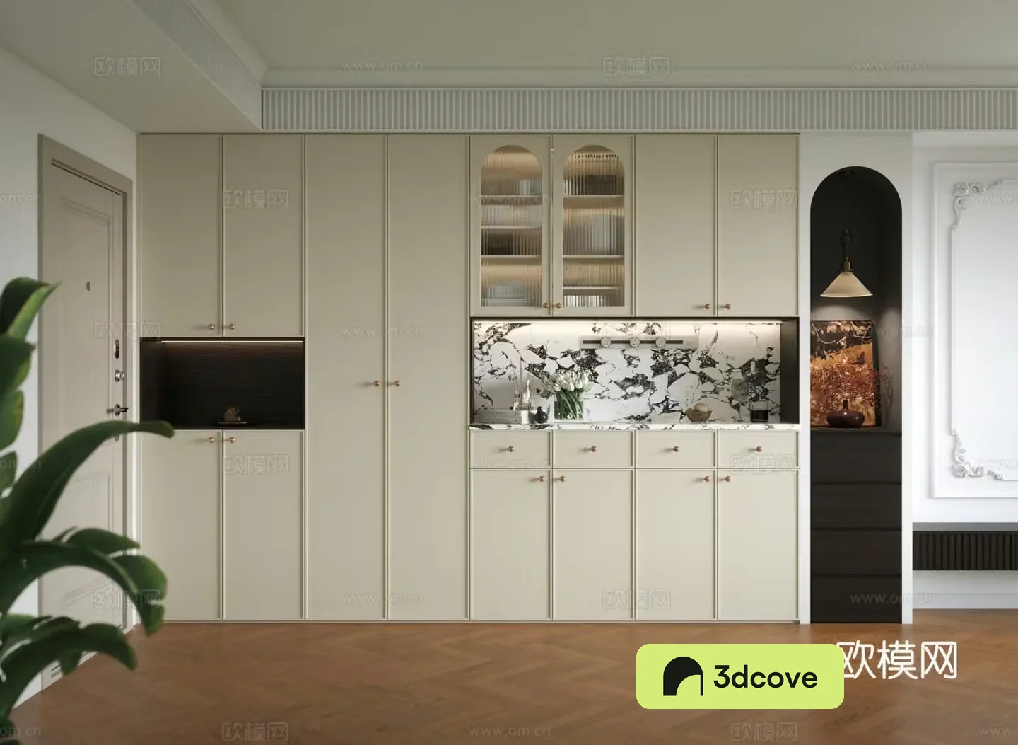 Middle-aged shoe cabinet Middle-aged side cabinet Middle-aged shoe cabinet dining side cabinet Middle-aged style end view cabinet 3D model