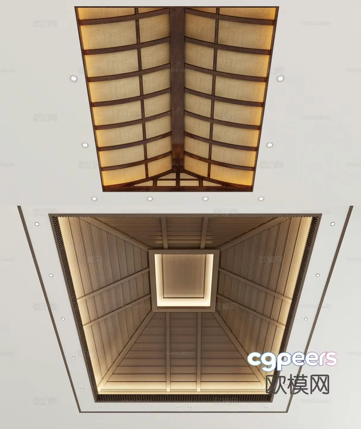 New Chinese style ceiling sloping ceiling 3D model