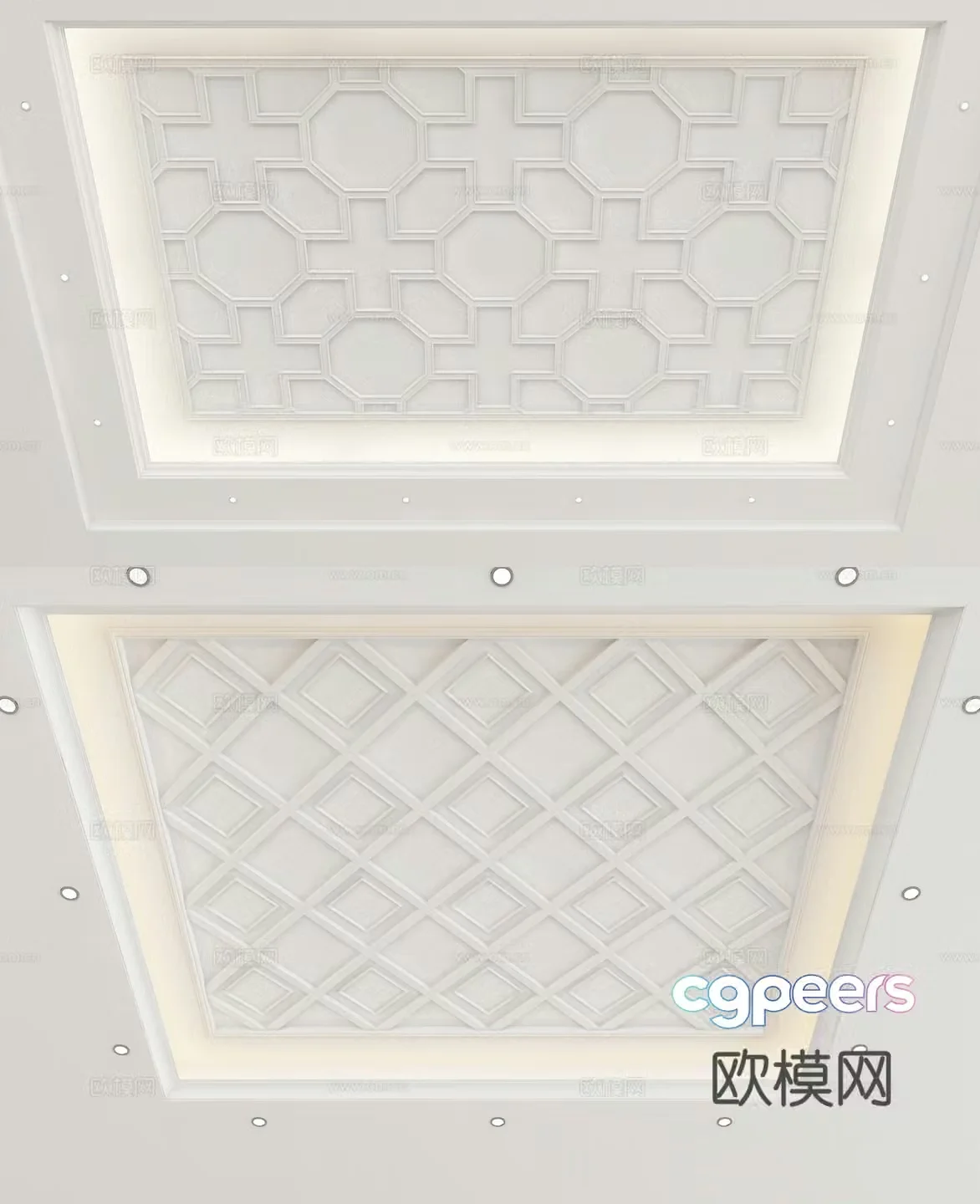 European ceiling geometric ceiling 3d model