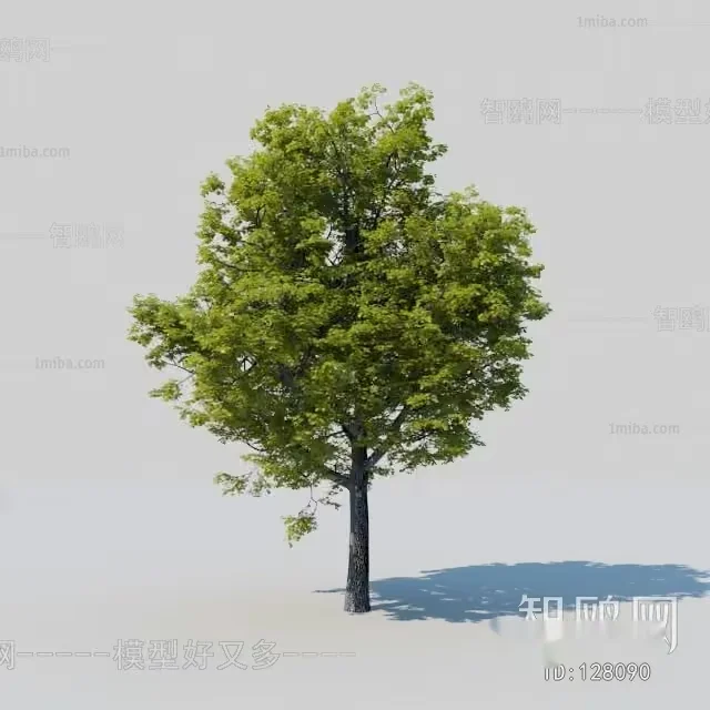 A Tree With Green Leaves 3D Model – 10846 – VRAY Render