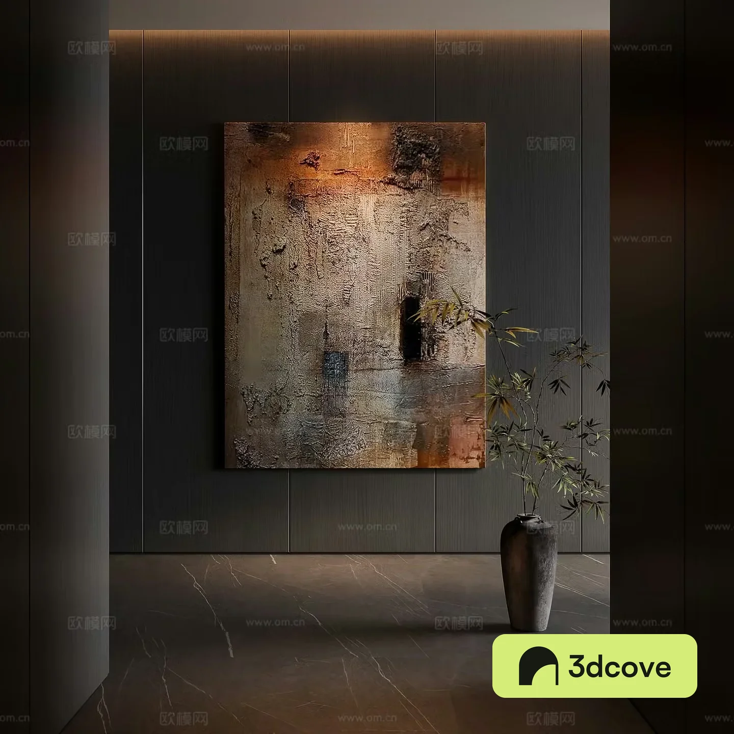 3D model of Wasabi Middle-style decorative painting