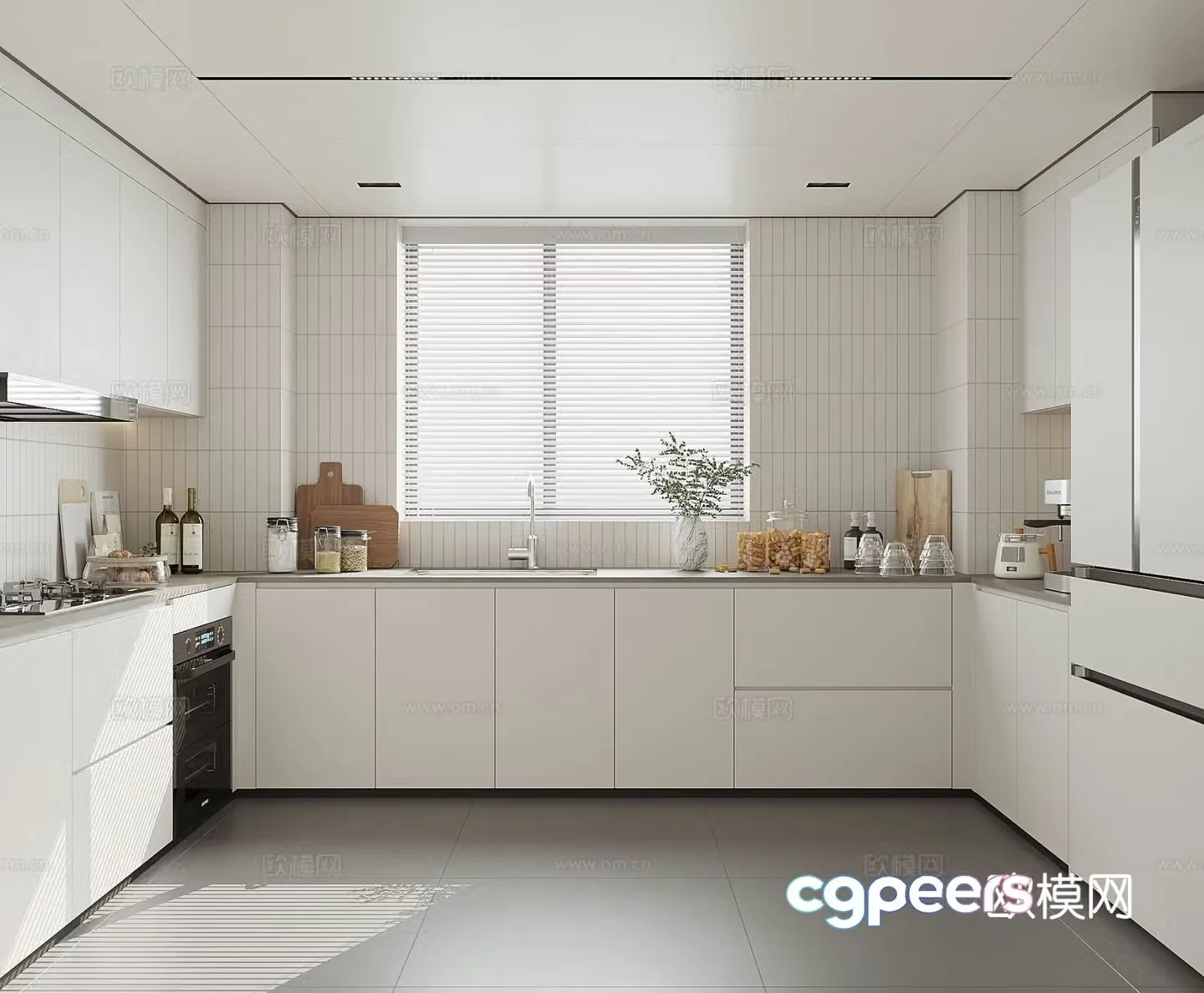modern kitchen cabinet 3d model