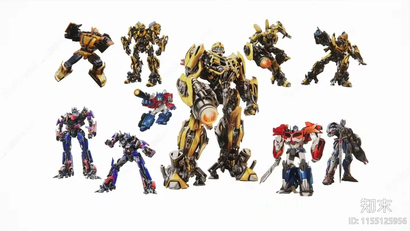 Transformers Action Figures 3D Model – 526 – VRAY Render