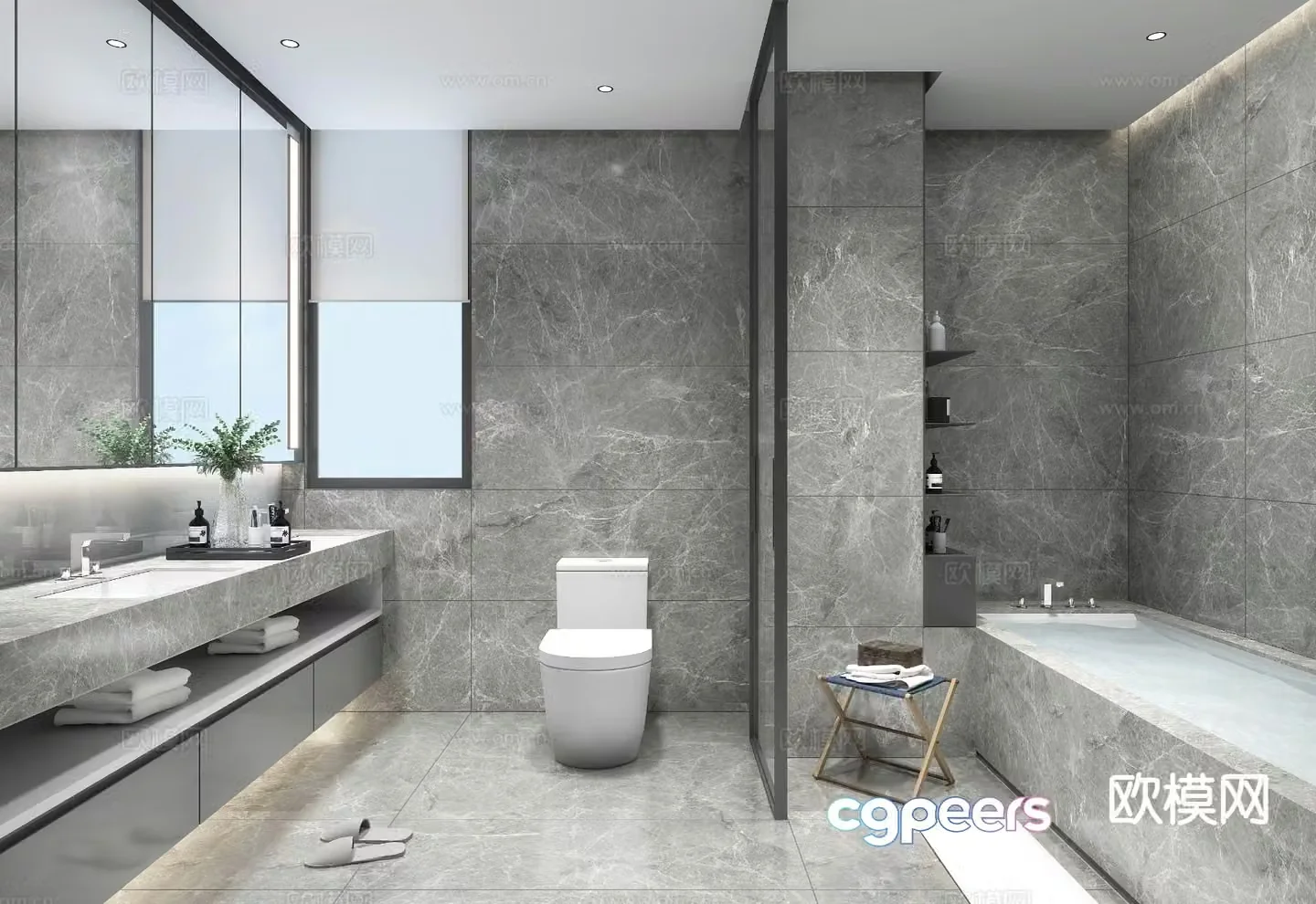 Modern bathroom bathroom toilet 3d model