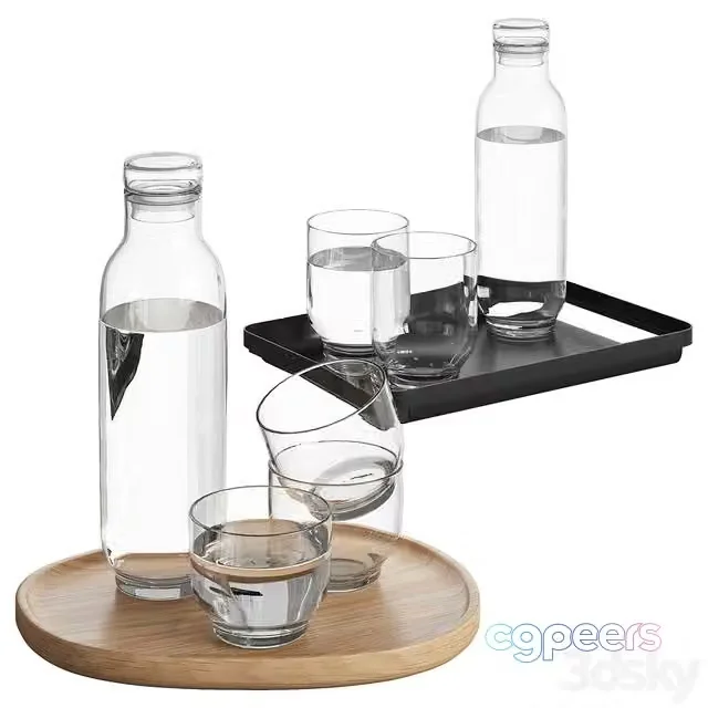 3ds Max Free – Bolia Glasses and Tray Set