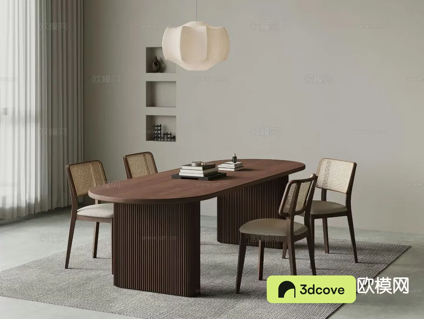 Medieval style solid wood dining table and chairs