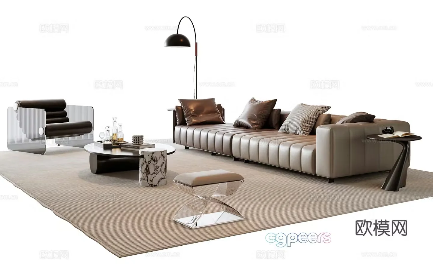 Italian sectional sofa 3d model