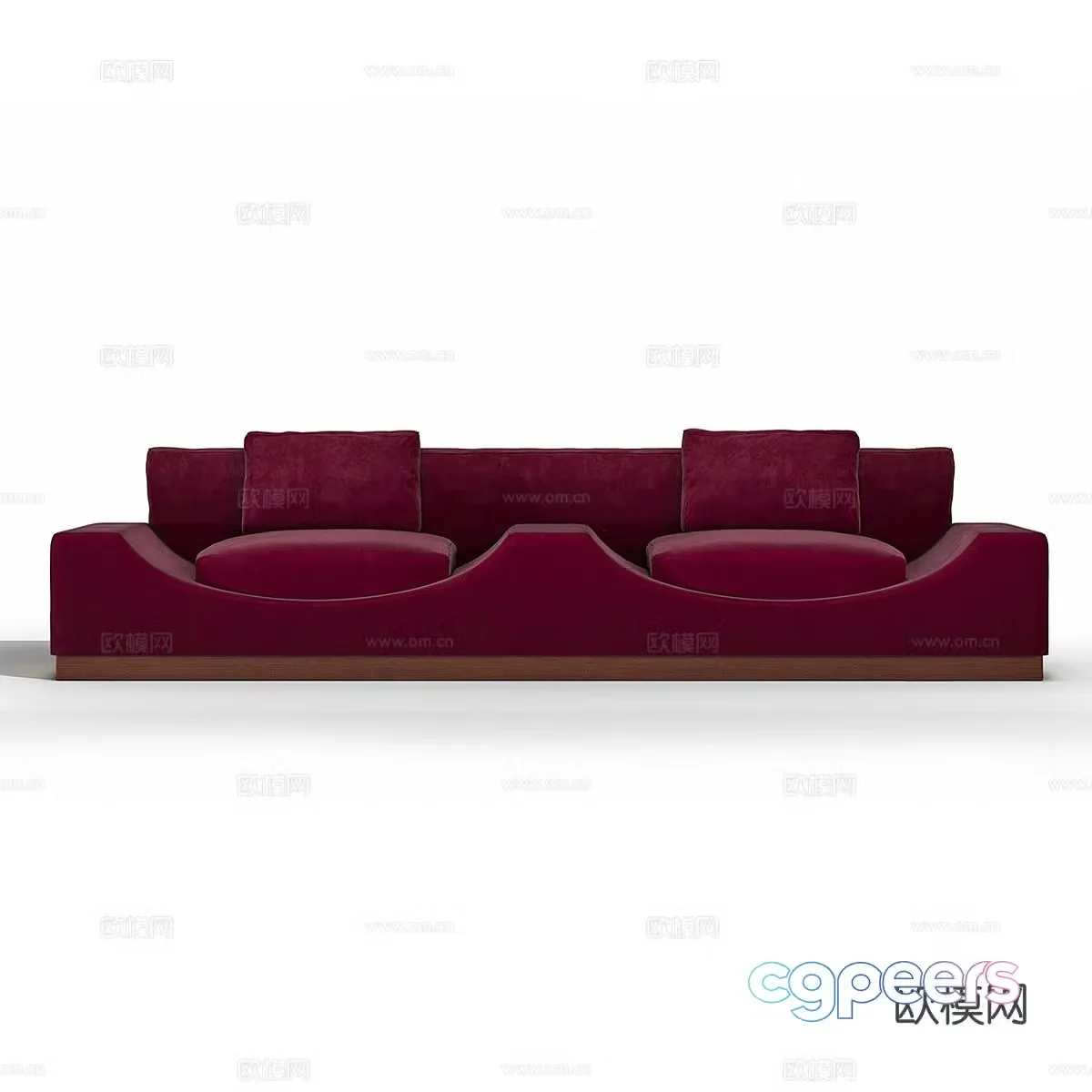 Modern double sofa fabric sofa 3d model