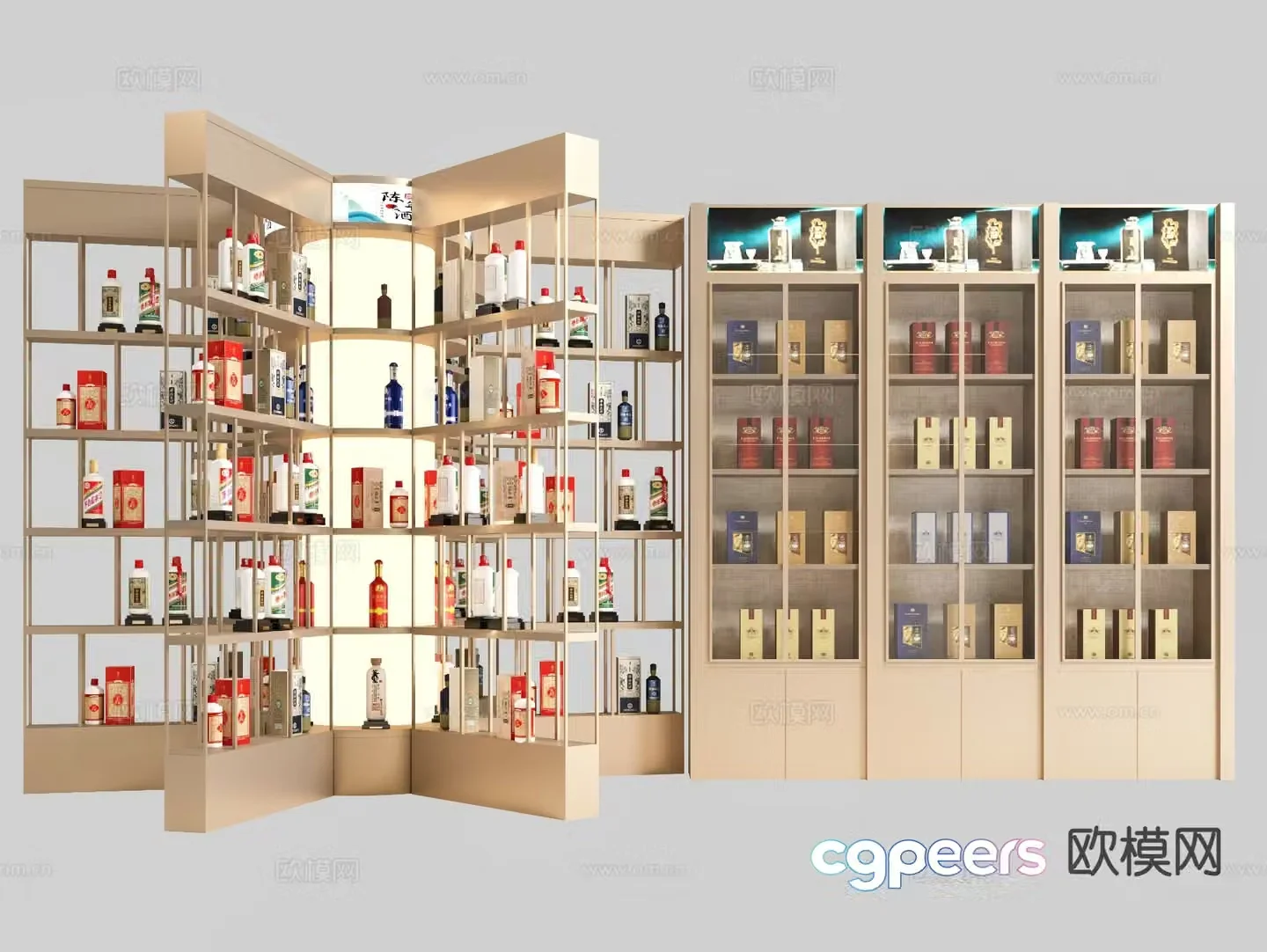 Cigarette hotel wine rack rotating wine cabinet 3d model