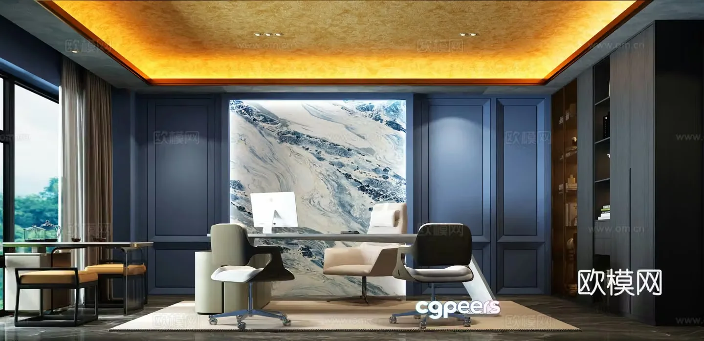 Modern General Manager Room Italian Luxury Manager Room 3D Model