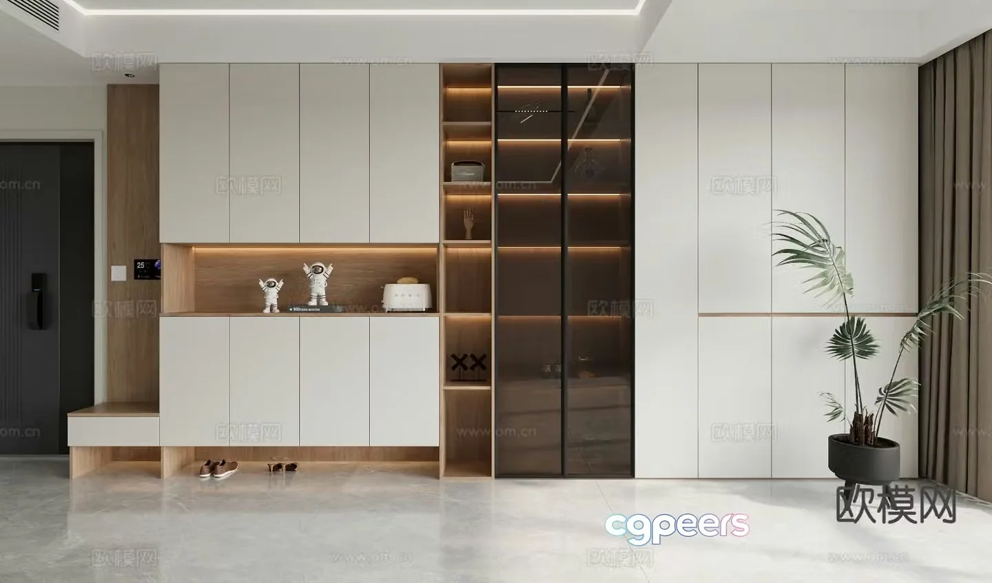 Modern shoe cabinet wine cabinet 3d model