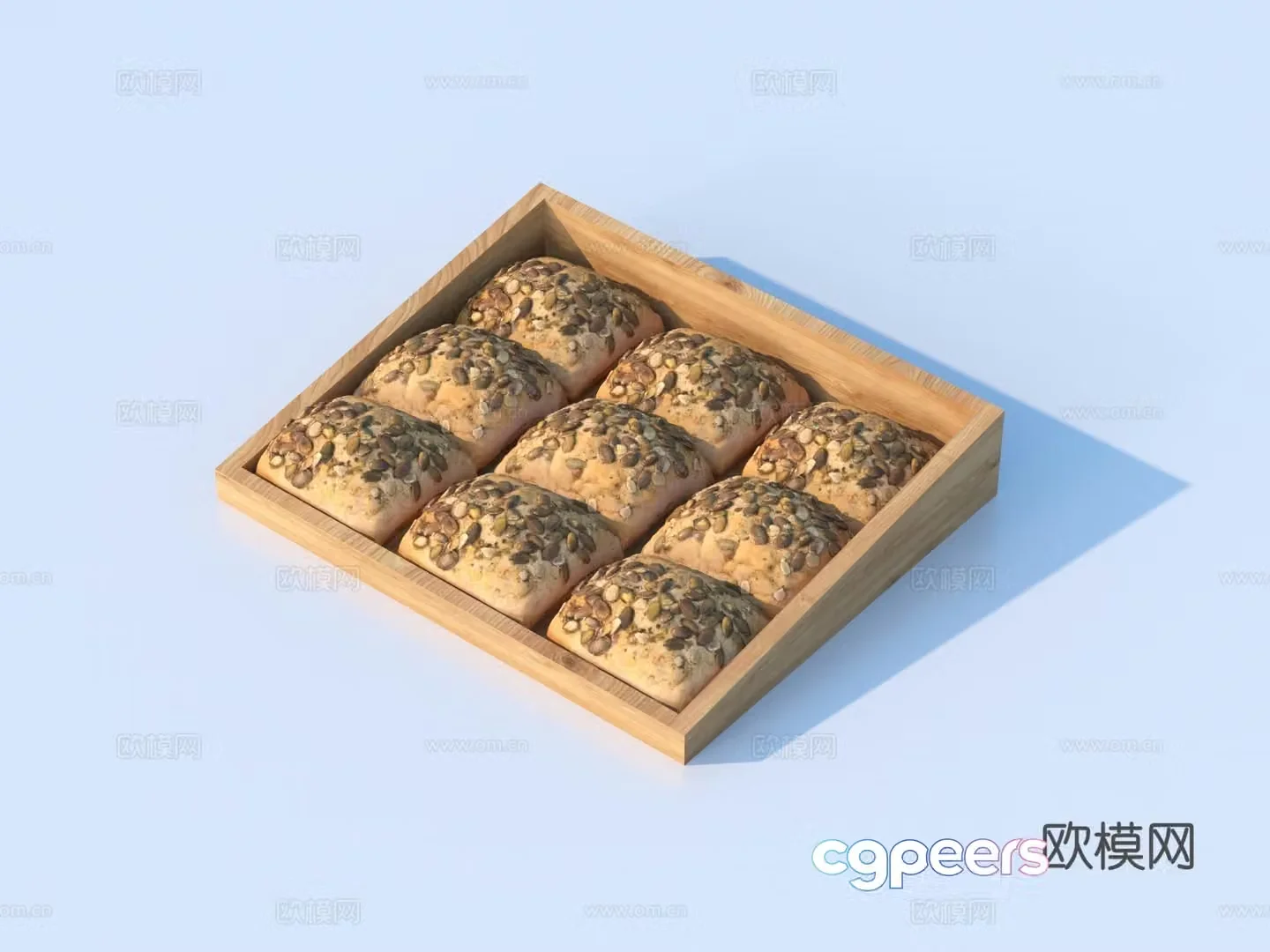 Bread Tray Kitchenware 3d Model