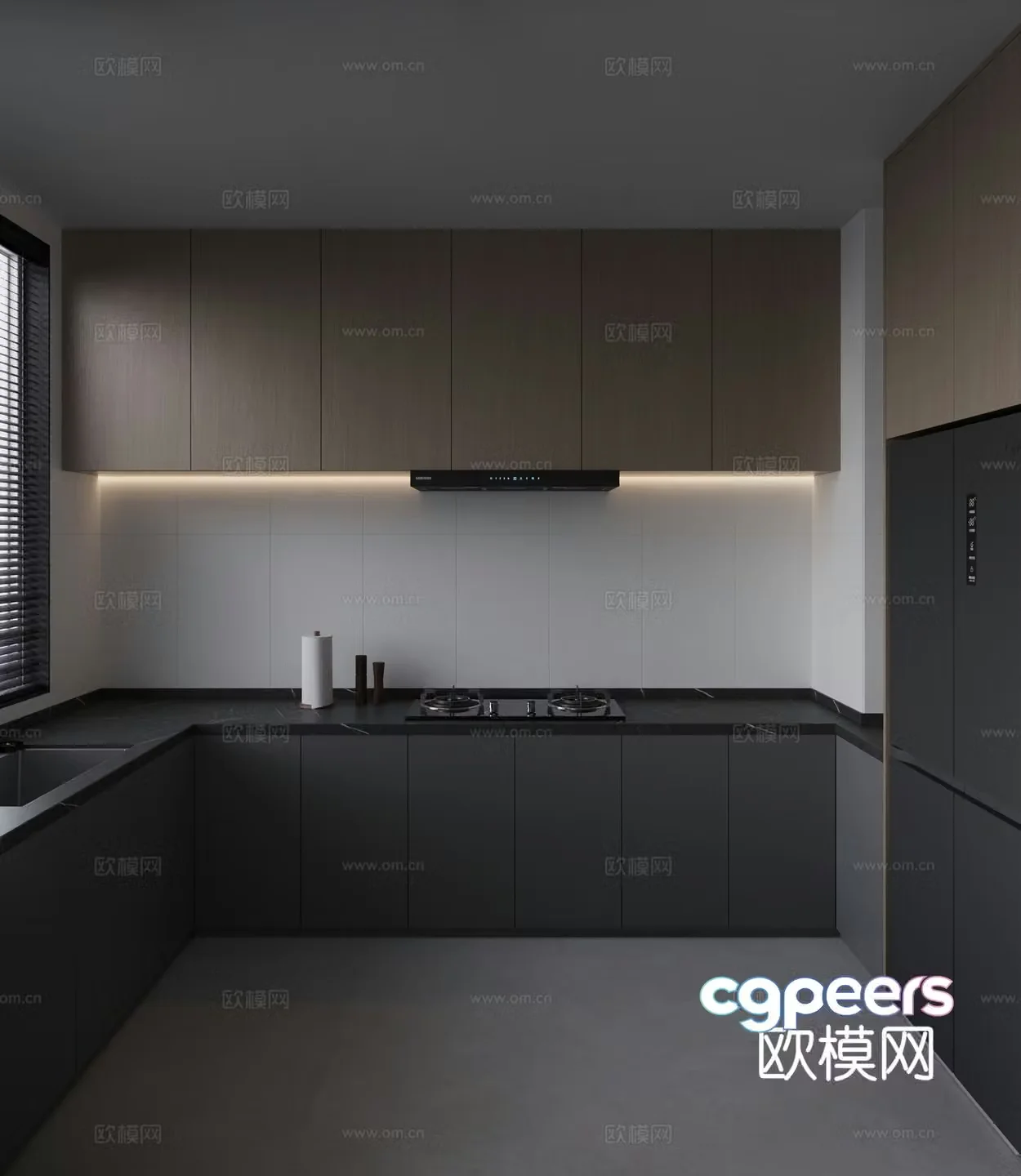 Modern Italian kitchen 3d model