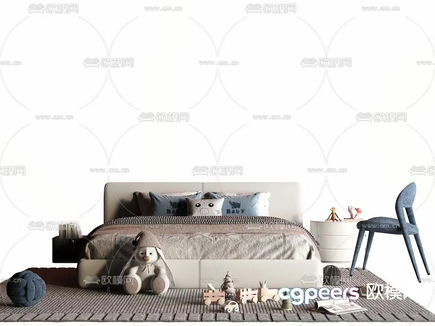 Modern children’s bed 3d model