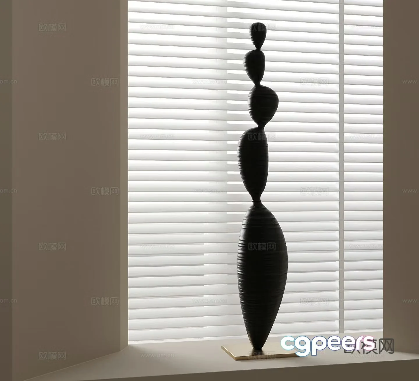 Modern abstract interior sculpture 3d model