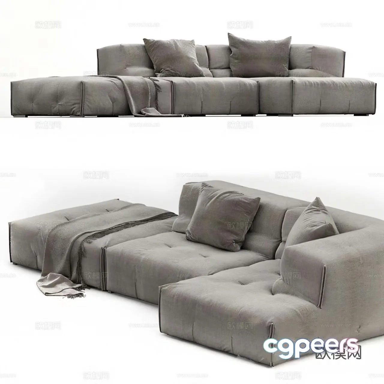 Corner sofa multi-person sofa 3d model