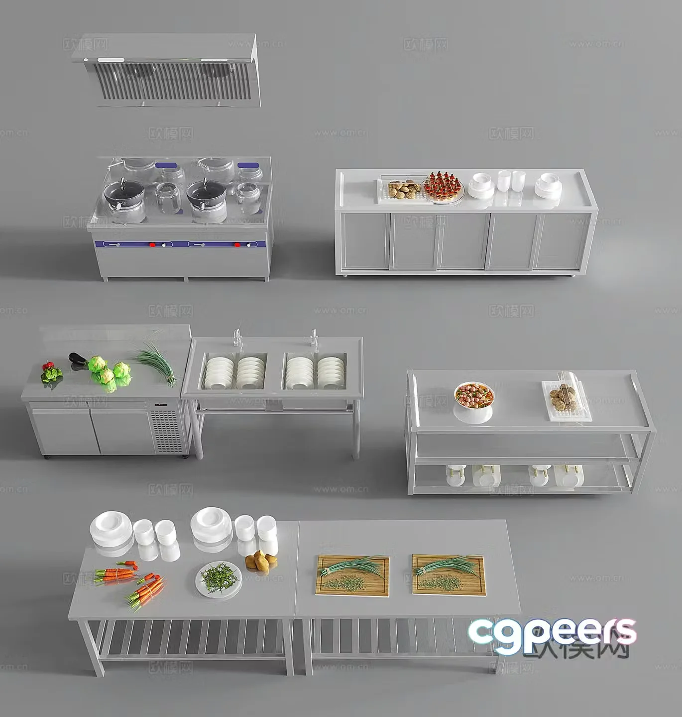Modern kitchen equipment Kitchen kitchen utensils Kitchen equipment Kitchen supplies combination 3D model