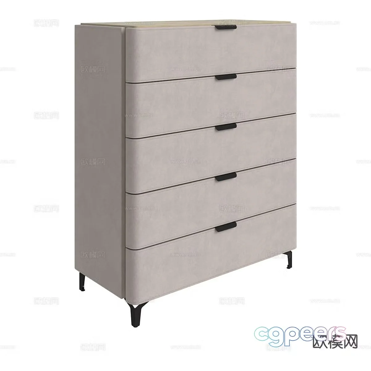 Nordic chest of drawers side cabinet 3d model