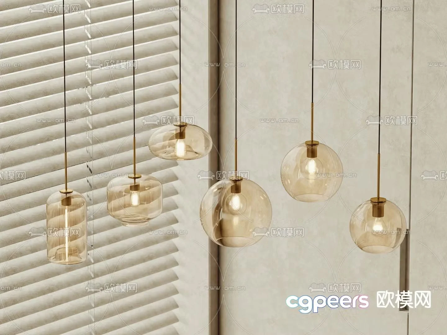 Glass small chandelier 3d model