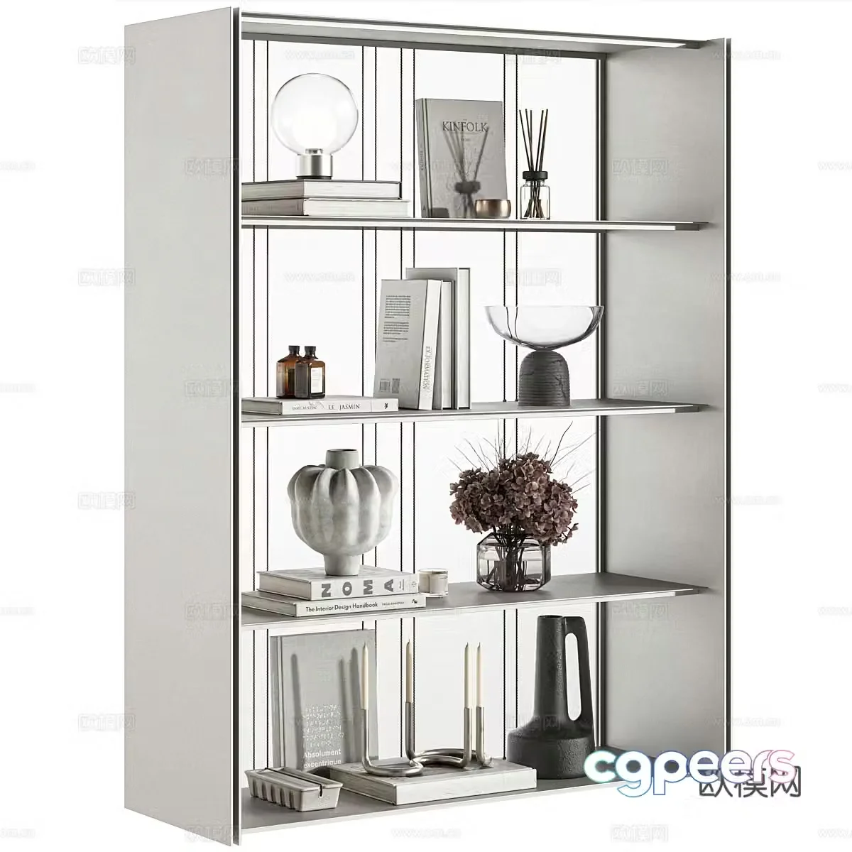 Modern decorative cabinet storage rack display rack 3D model