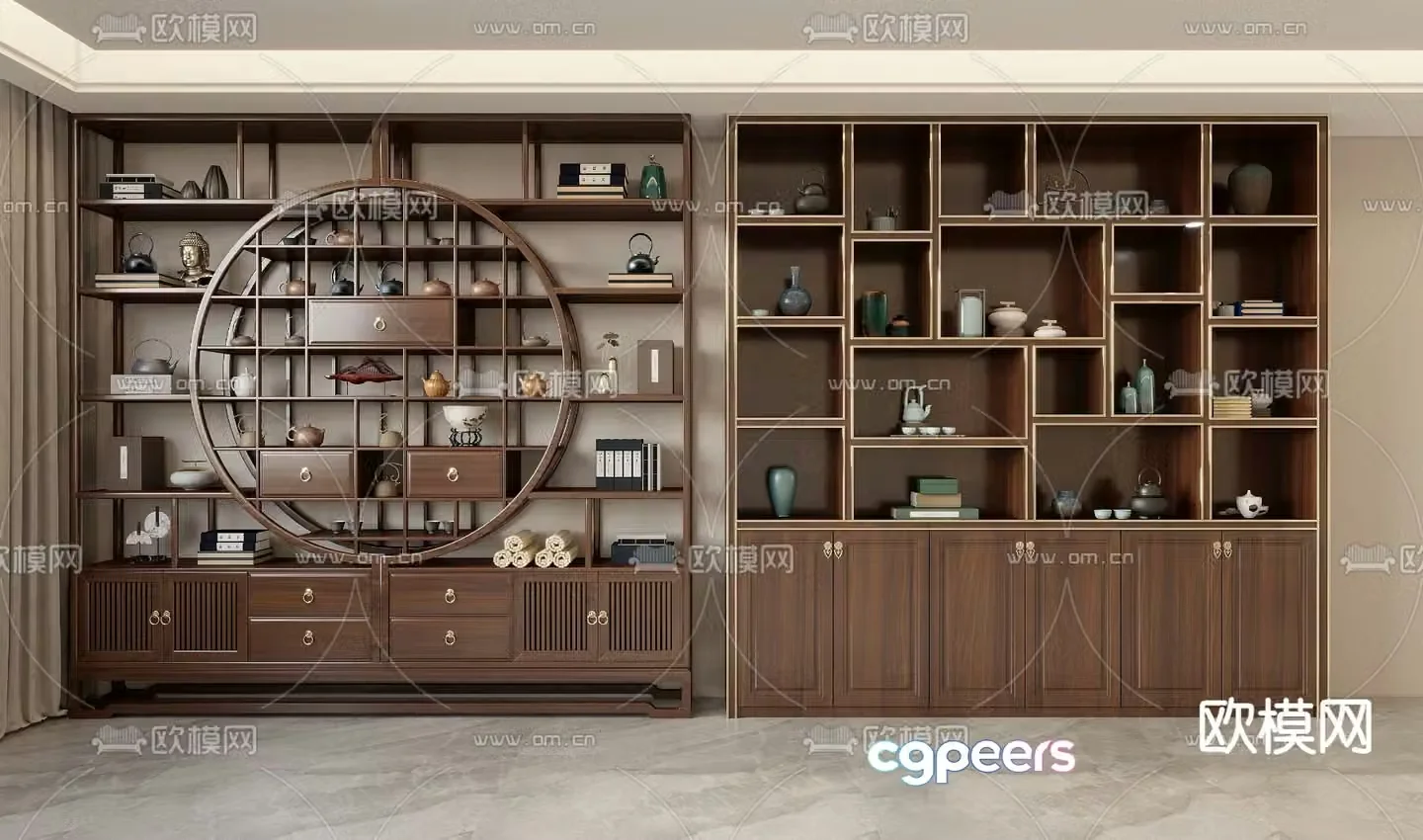 New Chinese style Bogu rack decorative rack 3D model