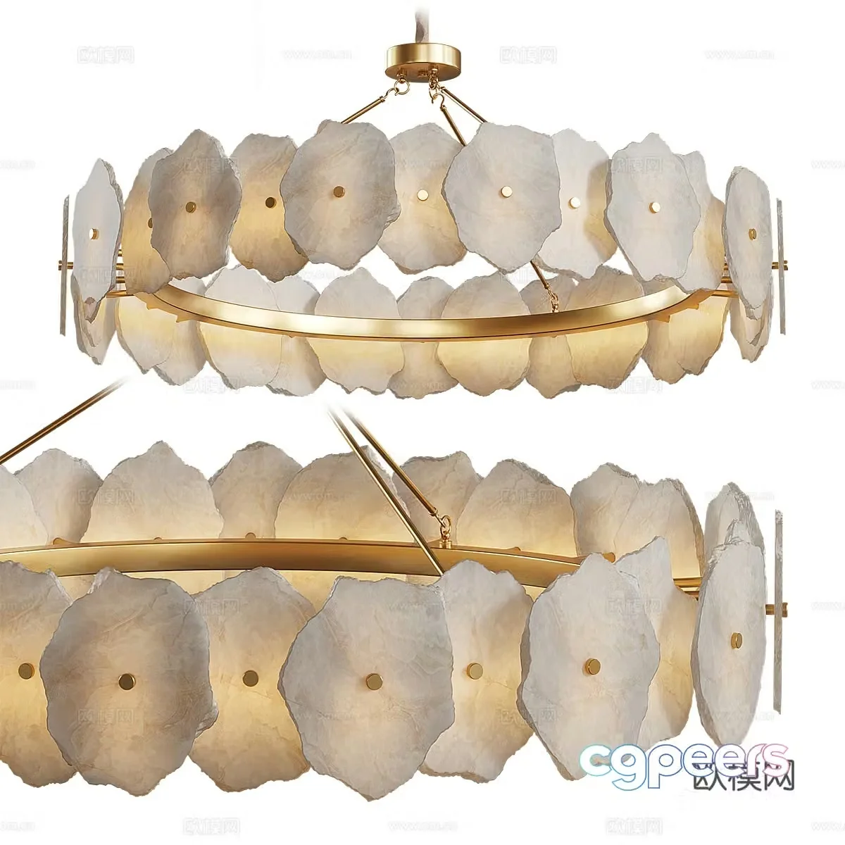 Light luxury wind chandelier 3D model