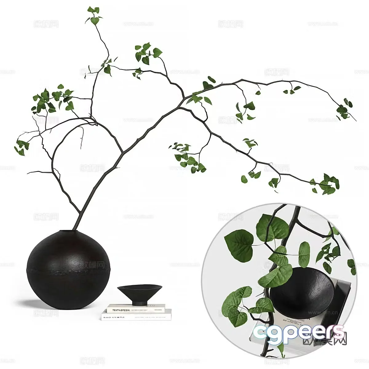 New Chinese style waive vase flower art 3D model
