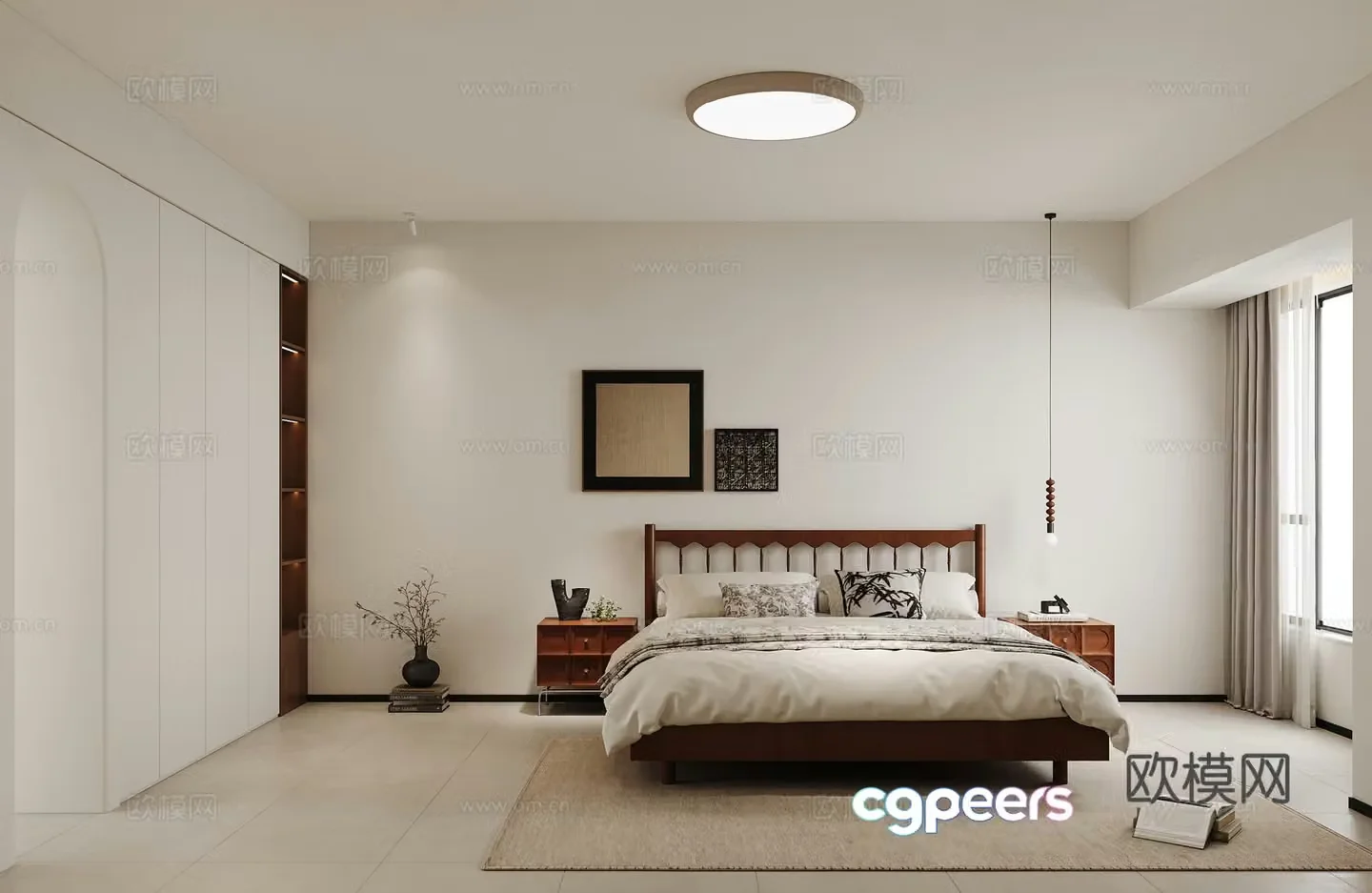 Modern medieval bedroom 3d model
