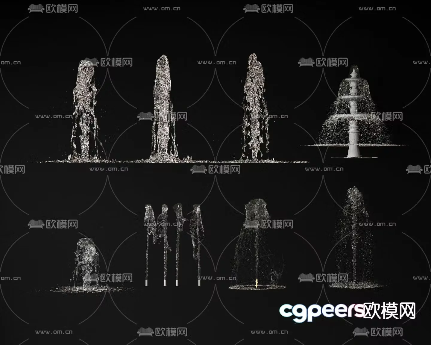 fountain flowing water falling water 3d model