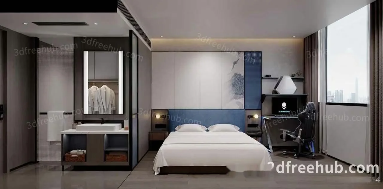Modern Bedroom 3D Model – 19422 – VRAY Render