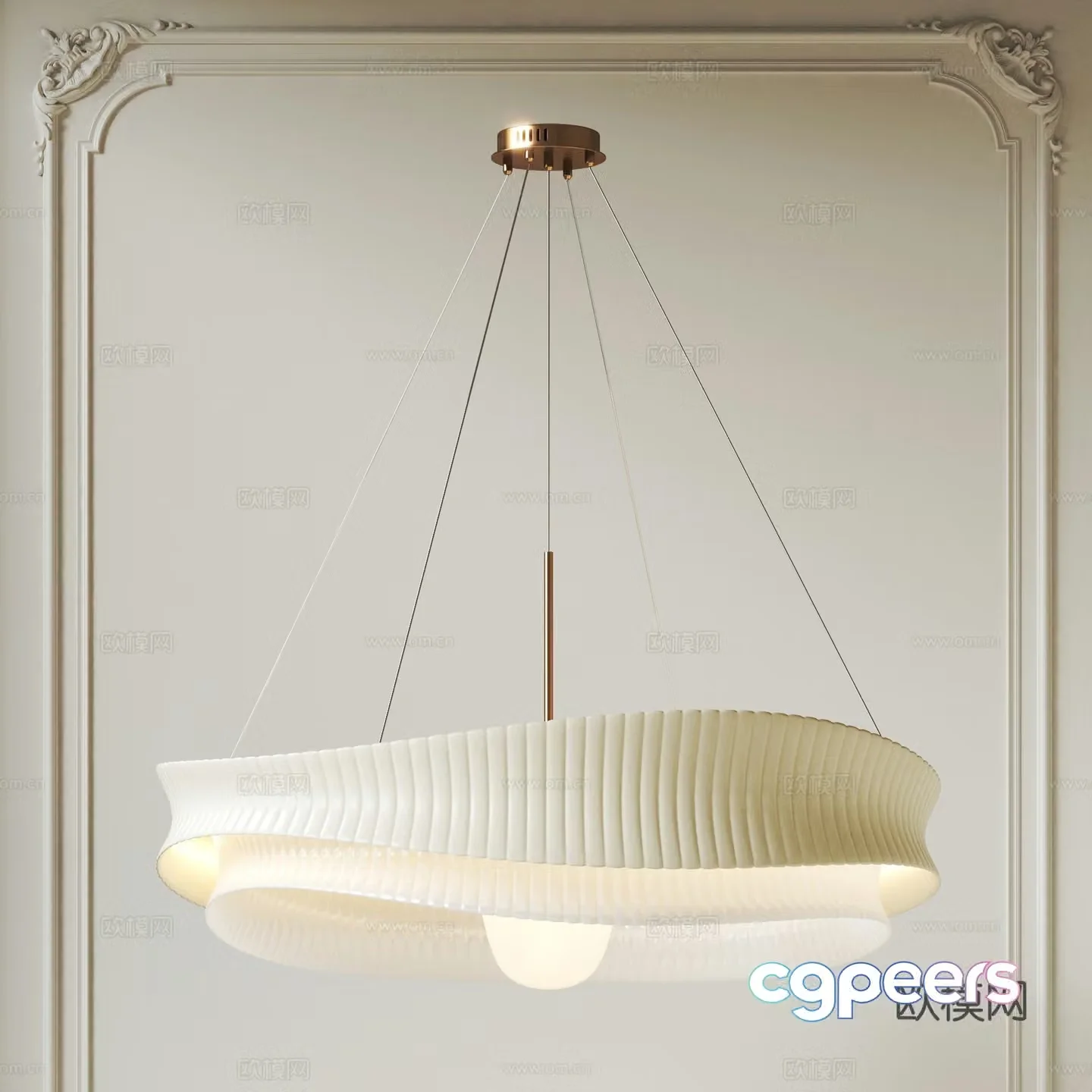 French Wasabi Chandelier Double-layer Chandelier Special-shaped Chandelier Living Room Chandelier Bedroom Chandelier Creamy Chandelier 3D Model