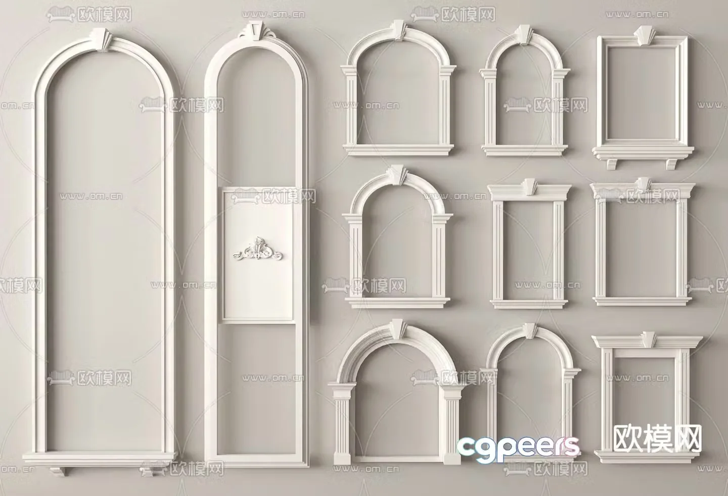 European style window cover door cover 3d model