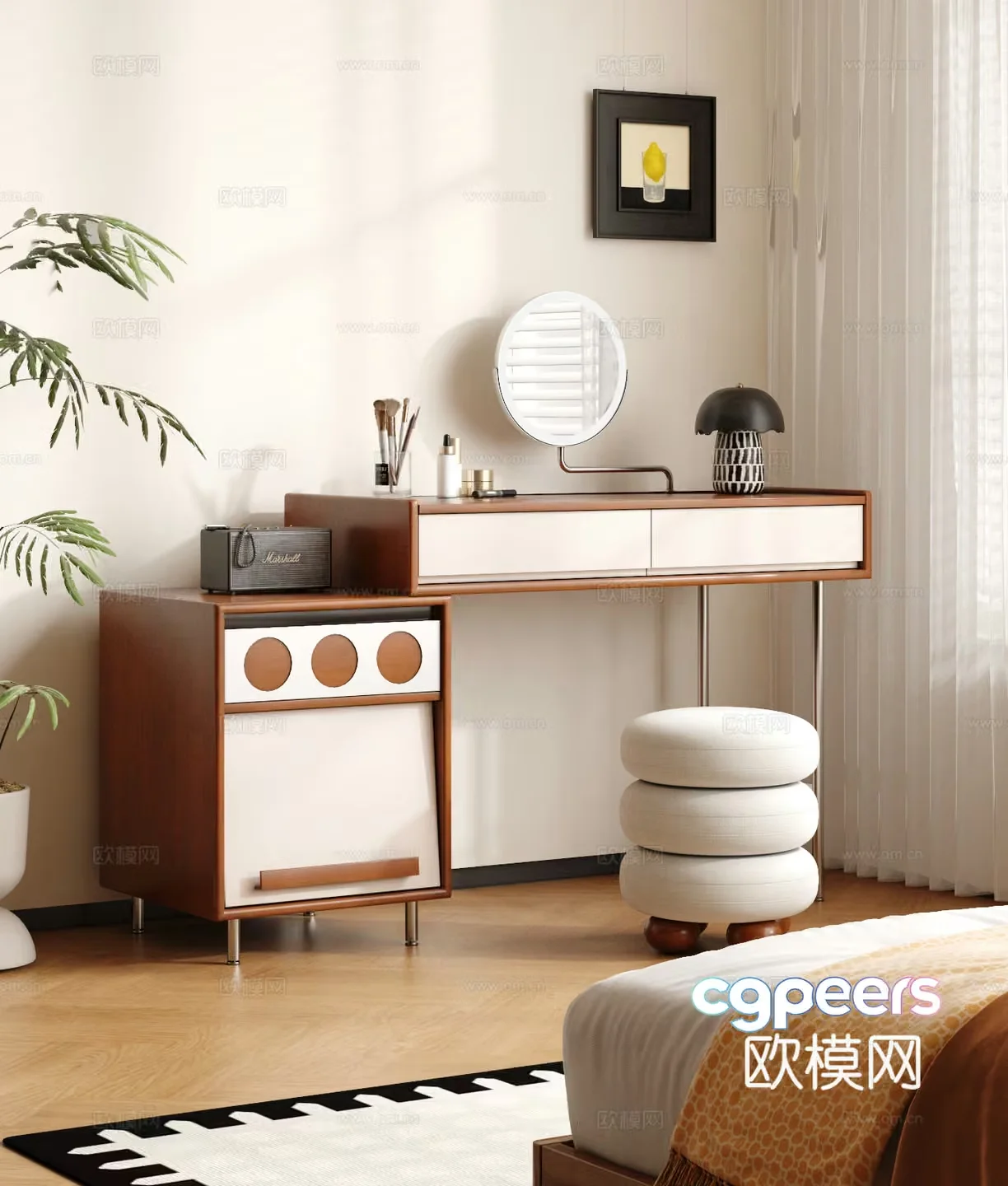 Modern Bedroom Furniture 3D Model – 9763 – VRAY Render