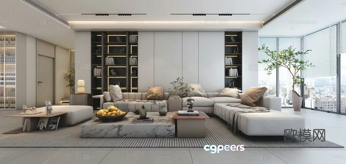 Modern living room 3d model 3d model