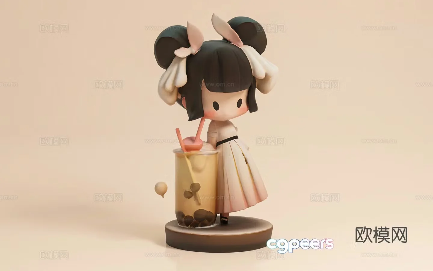 Girl Ancient Style Girl Girl Character Ornaments Cartoon Ornaments Figure Sculpture Props 3D Model