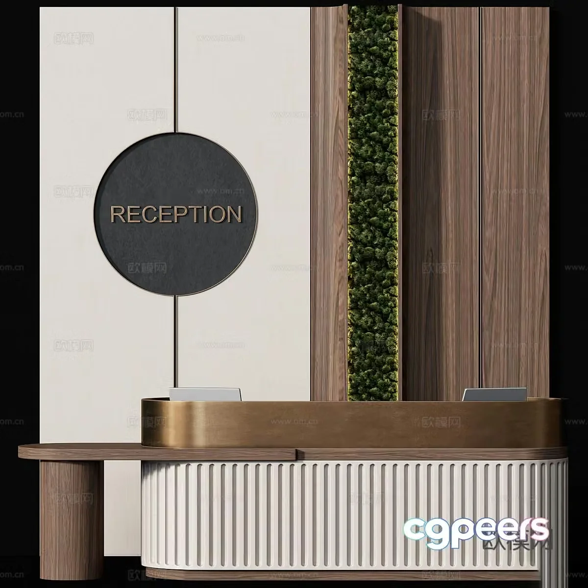 New Chinese style reception desk 3D model