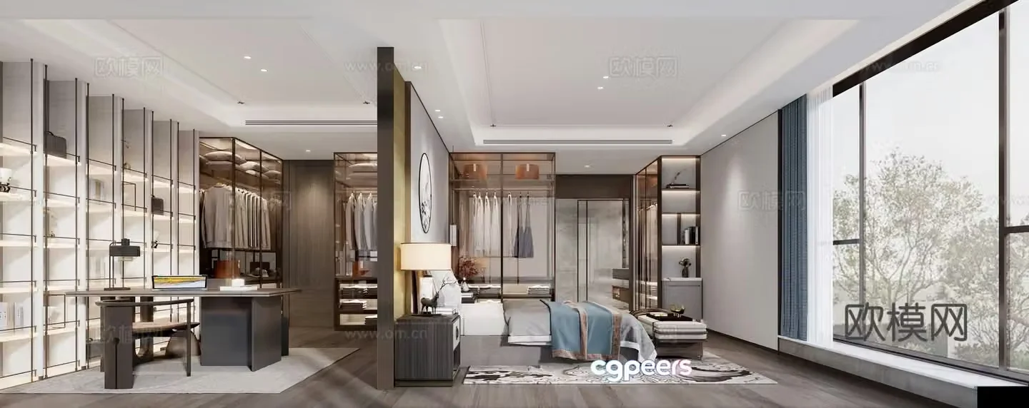 New Chinese bedroom 3D model