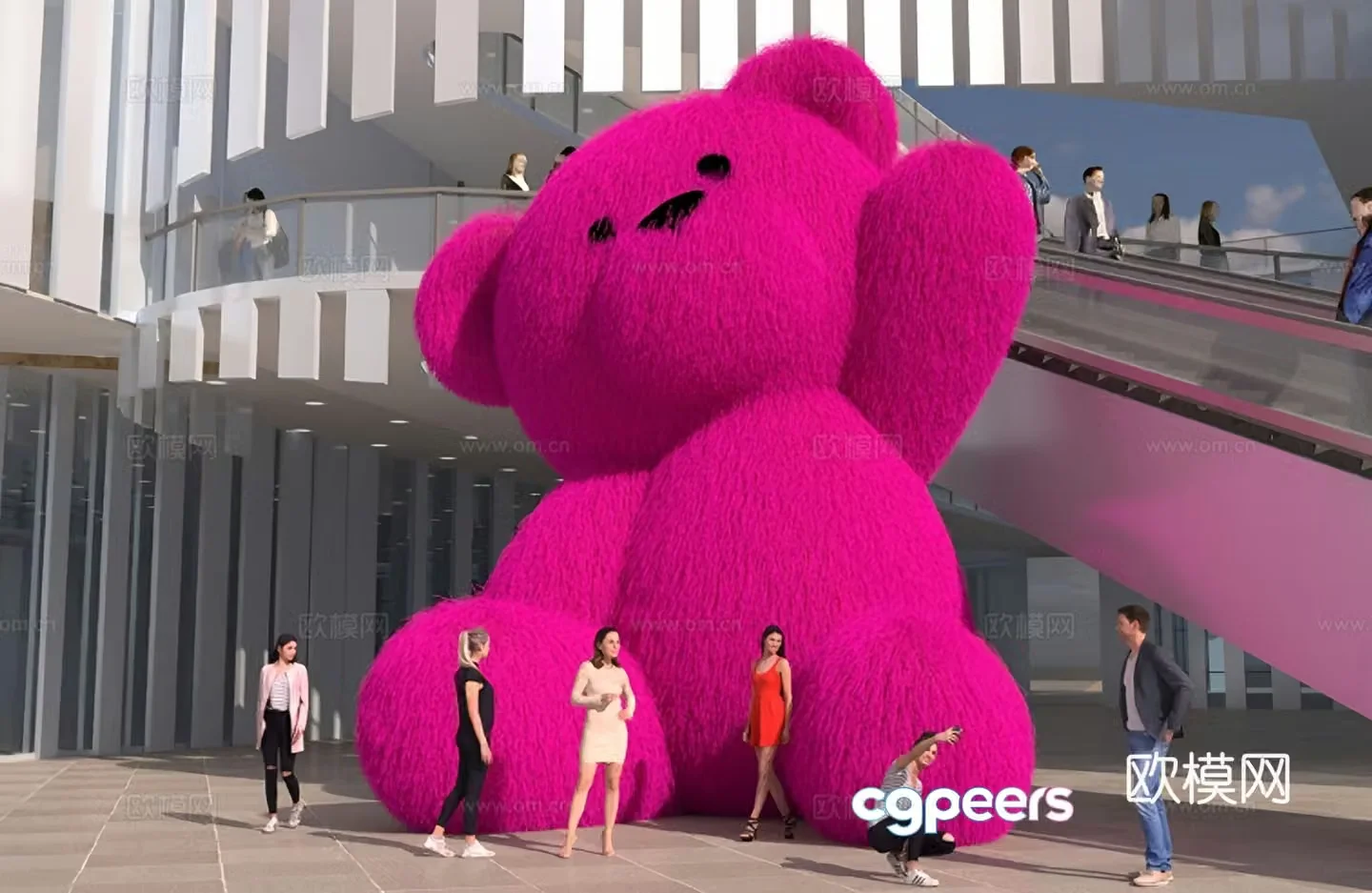 Modern beauty Chen Internet celebrity check-in Internet celebrity bear photo points group photo props group photo area commercial beauty 3D model